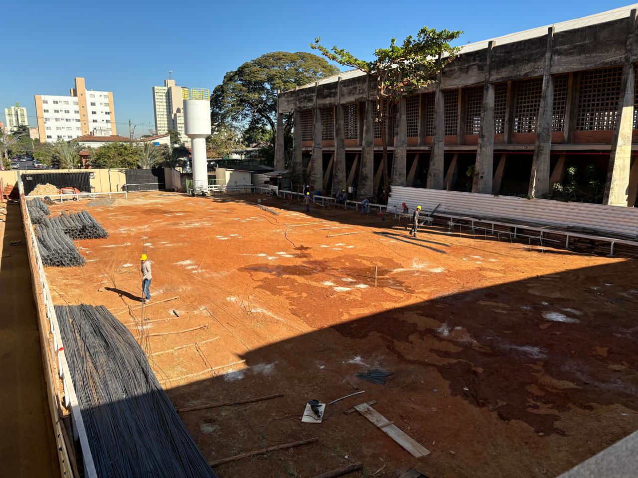 Registro da construção do prédio de assistência estudantil do Câmpus Goiânia em 23 de julho de 2024